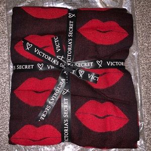 Victoria Secret Red Lips Fringe Blanket